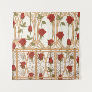 Art Nouveau Roses: Warm Vintage Tapestry