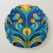Art Nouveau Round Pillow