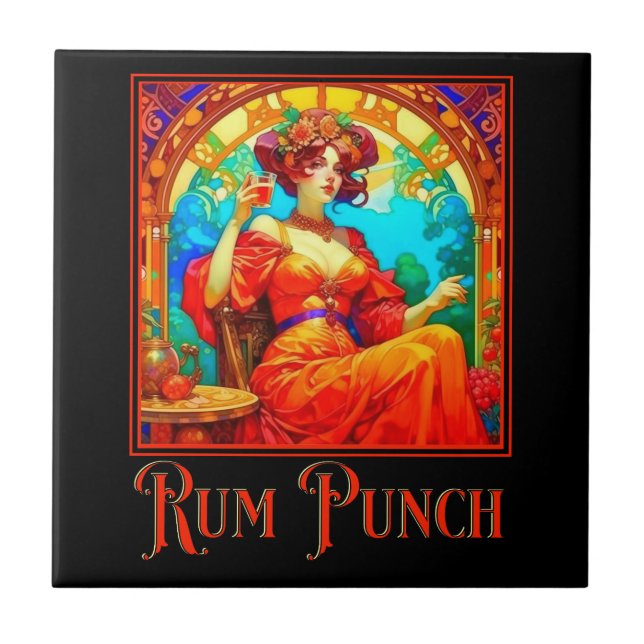 Art Nouveau Rum Punch Tile (Front)