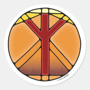 Art Nouveau Rune Elhaz - PROTECTION Classic Round Sticker