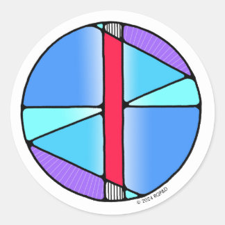 Art Nouveau Rune Isa - STILLNESS! Classic Round Sticker