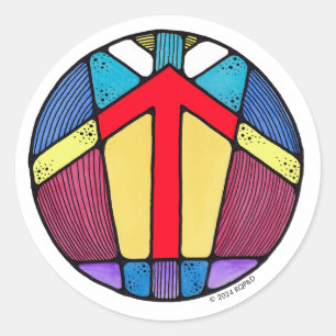 Art Nouveau Rune Tiwaz - VICTORY Classic Round Sticker