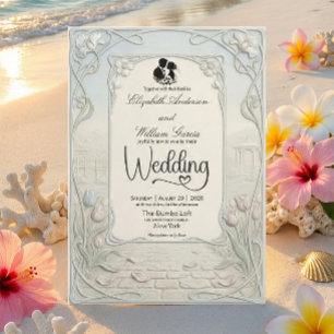 Art Nouveau Scrollwork Garden Wedding  Invitation
