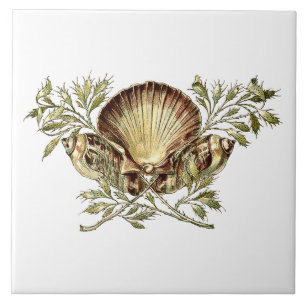 Art Nouveau Seashell Ornament Tile