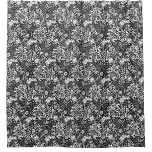 Art Nouveau Seaweed Floral, Black and White