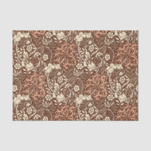 Art Nouveau Seaweed Floral, Brown and Beige Tissue Paper