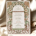 Art Nouveau Sepia & Cream Floral Wedding Invitation<br><div class="desc">Embrace the timeless elegance of Art Nouveau with this beautifully crafted wedding invitation. The front design features a sophisticated palette of champagne, sepia, and cream, accented by delicate tendrils and botanical motifs that capture the essence of the era. The reverse side complements it with a subtle monogram emblem, adding a...</div>