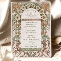 Art Nouveau Sepia & Cream Floral Wedding