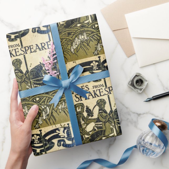 Art Nouveau Shakespeare Book Cover Wrapping Paper (Gifting)