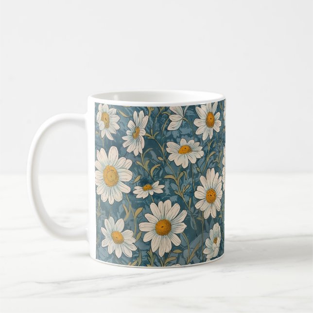 Art Nouveau Shasta Daisies Coffee Mug (Left)