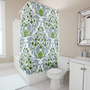 Art Nouveau Slate &Green–Vintage Floral Scallop 