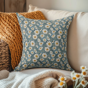 Art Nouveau Small Shasta Daisy  Throw Pillow