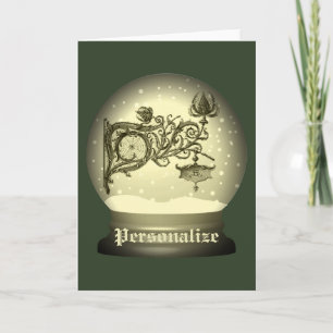 Art nouveau snow globe card