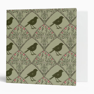 Art Nouveau Songbird Garden in Green Binder