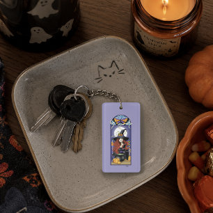 Art Nouveau Sorcière d'Automne Citrouilles Lune Vi