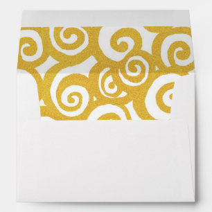 Art nouveau spiral swirls envelope