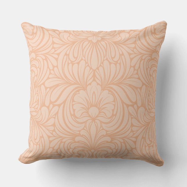 Art Nouveau Spirit Peach on Peach Throw Pillow (Front)