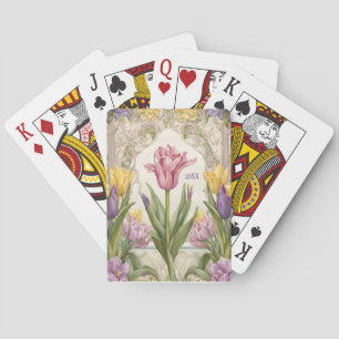 Art Nouveau Spring Tulip Dated Playing Cards