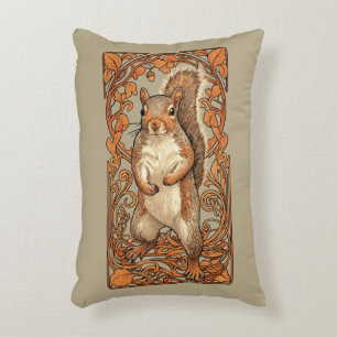 Art Nouveau Squirrel - funny squirrel lover Accent Pillow