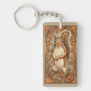 Art Nouveau Squirrel - funny squirrel lover Keychain
