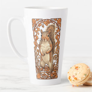 Art Nouveau Squirrel - funny squirrel lover Latte Mug