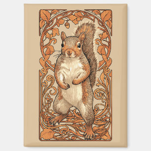 Art Nouveau Squirrel - funny squirrel lover Magnet