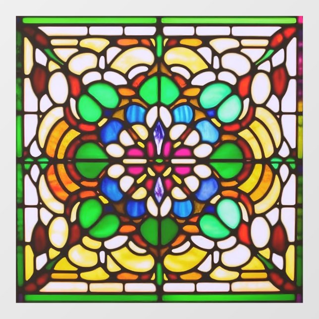 Art Nouveau Stained Glass AI Art Window Cling (Sheet)