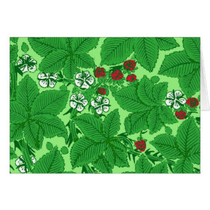 Art Nouveau Strawberries and Leaves, Lime Green