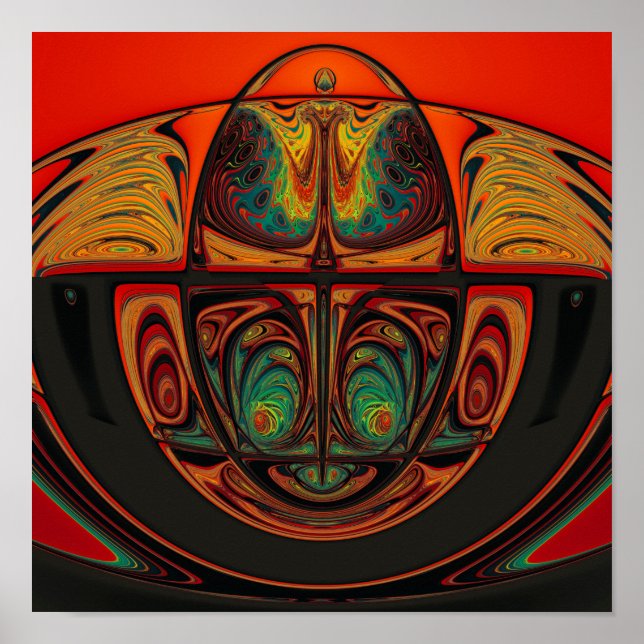 Art Nouveau Style Abstract  Art Poster (Front)
