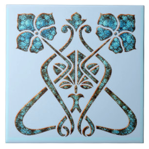 Art Nouveau Style Ceramic Tile