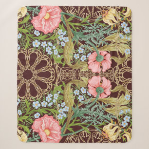 Art Nouveau Style Floral: Coloured Vintage Pattern Sherpa Blanket