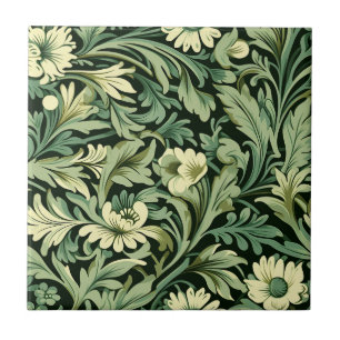 Art Nouveau Style Floral Pattern Tile