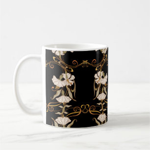 Art Nouveau Style: Gold-Black Vintage. Coffee Mug