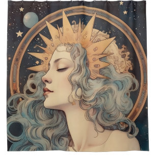 Art Nouveau Style Moon Stars Princess