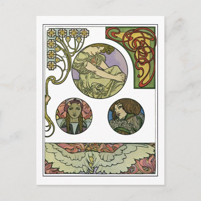 Art Nouveau Style, Mucha Postcard (Front)