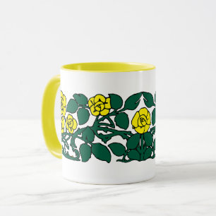 Art Nouveau Style Rose Bush Customizable Colours Mug