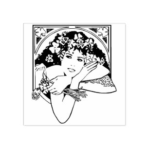 Art Nouveau Style Rubber Stamp
