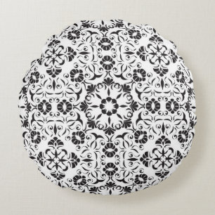 Art Nouveau: Stylized Vintage Elements Round Pillow