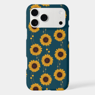 Art Nouveau Sunflower Retro Floral Stripes Yellow