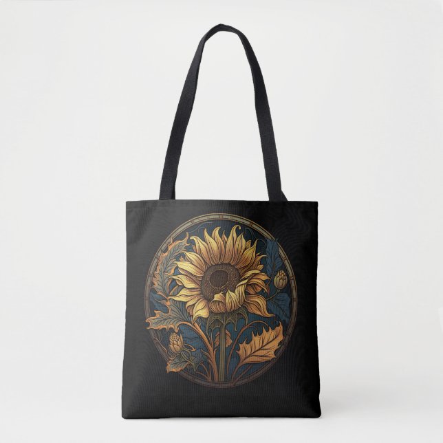 Art Nouveau Sunflower Tote Bag (Front)
