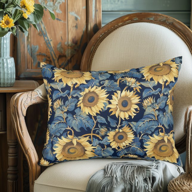 Art Nouveau Sunflowers Accent Pillow (Creator Uploaded)