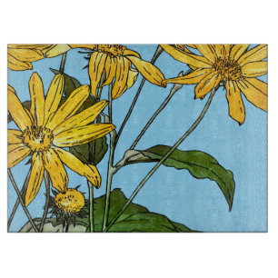 Art Nouveau Sunflowers Cutting Board