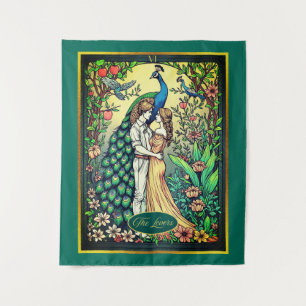Art Nouveau Tarot Card, The Lovers Tapestry
