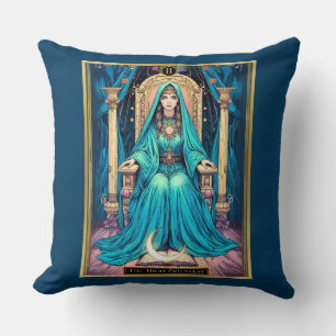 Art Nouveau Tarot, the High Priestess Throw Pillow