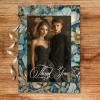 Art Nouveau Teal William Morris Floral Wedding