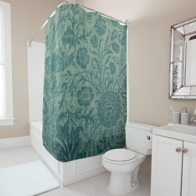 art Nouveau,teal,William Morris style, floral,chic (In Situ)