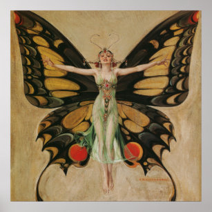 Art Nouveau "The Flapper" Frank Xavier Leyendecker Poster