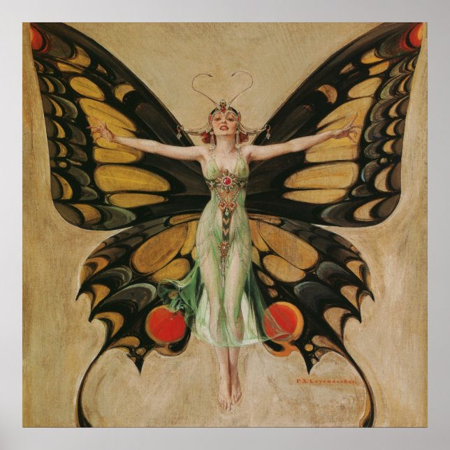 Art Nouveau "The Flapper" Frank Xavier Leyendecker Poster (Front)