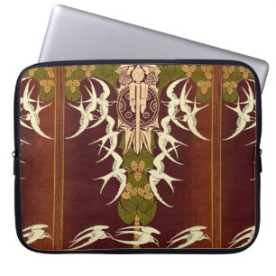 Art Nouveau Thistle & Birds Laptop Sleeve