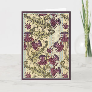 Art Nouveau Thistle flower Card